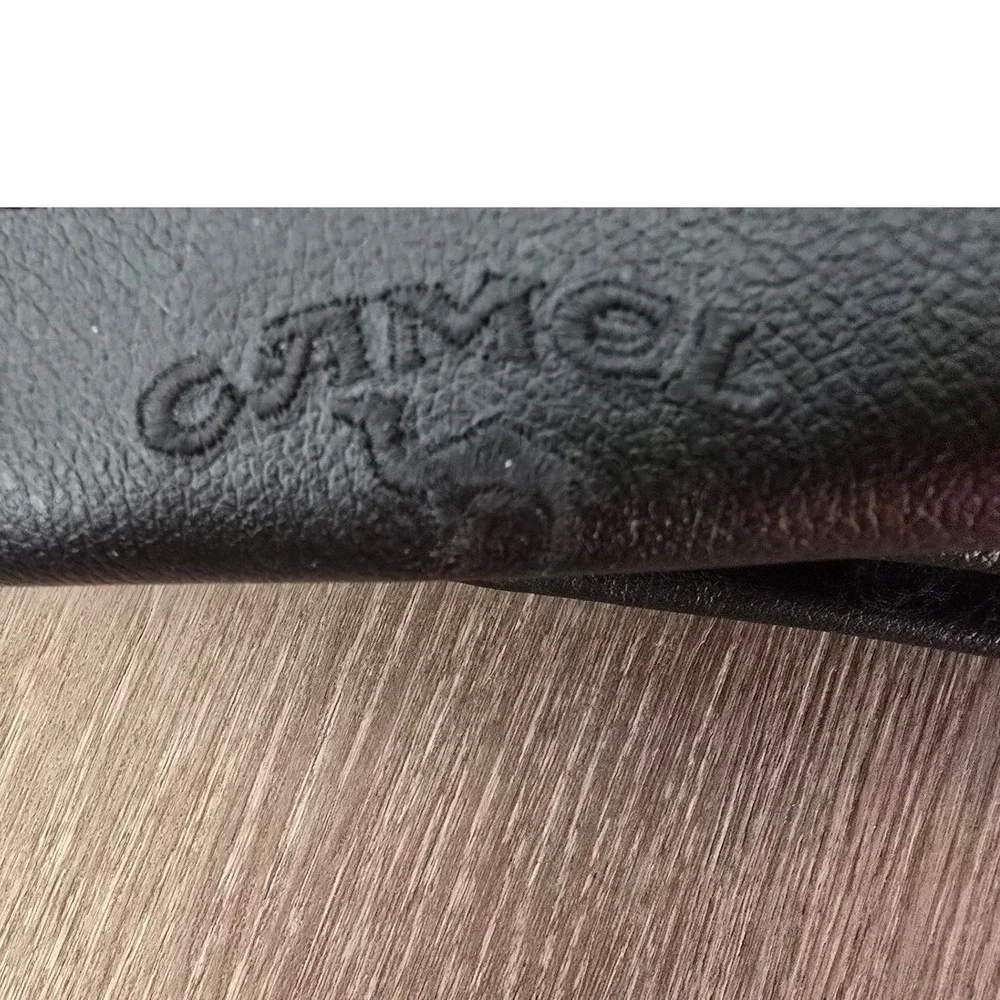 Vintage CAMEL Black Leather Duffle Bag Travel‎ Weekender CarryOn Gold  Hardware
